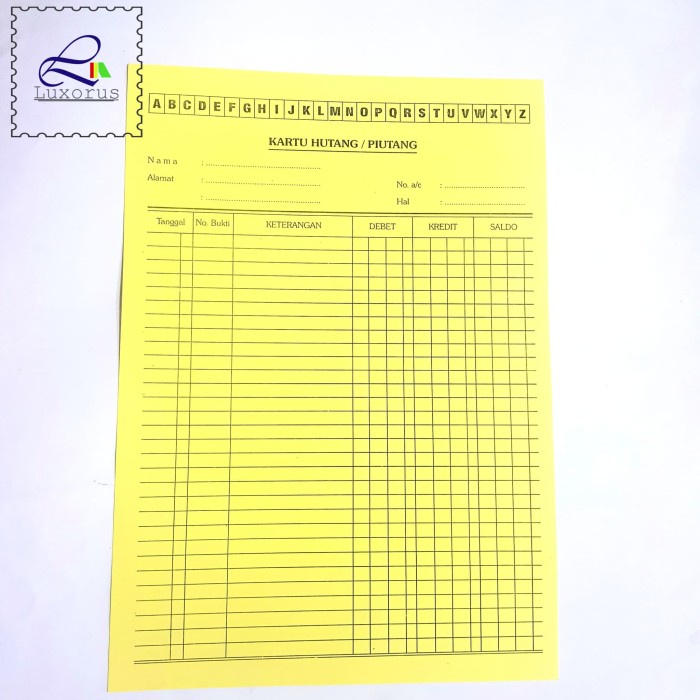 

] Kartu Hutang / Piutang Besar