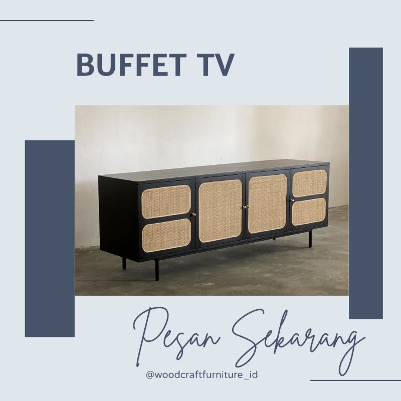 Jual buffet tv minimalis kayu/ buffet tv retro kayu jati/ tv