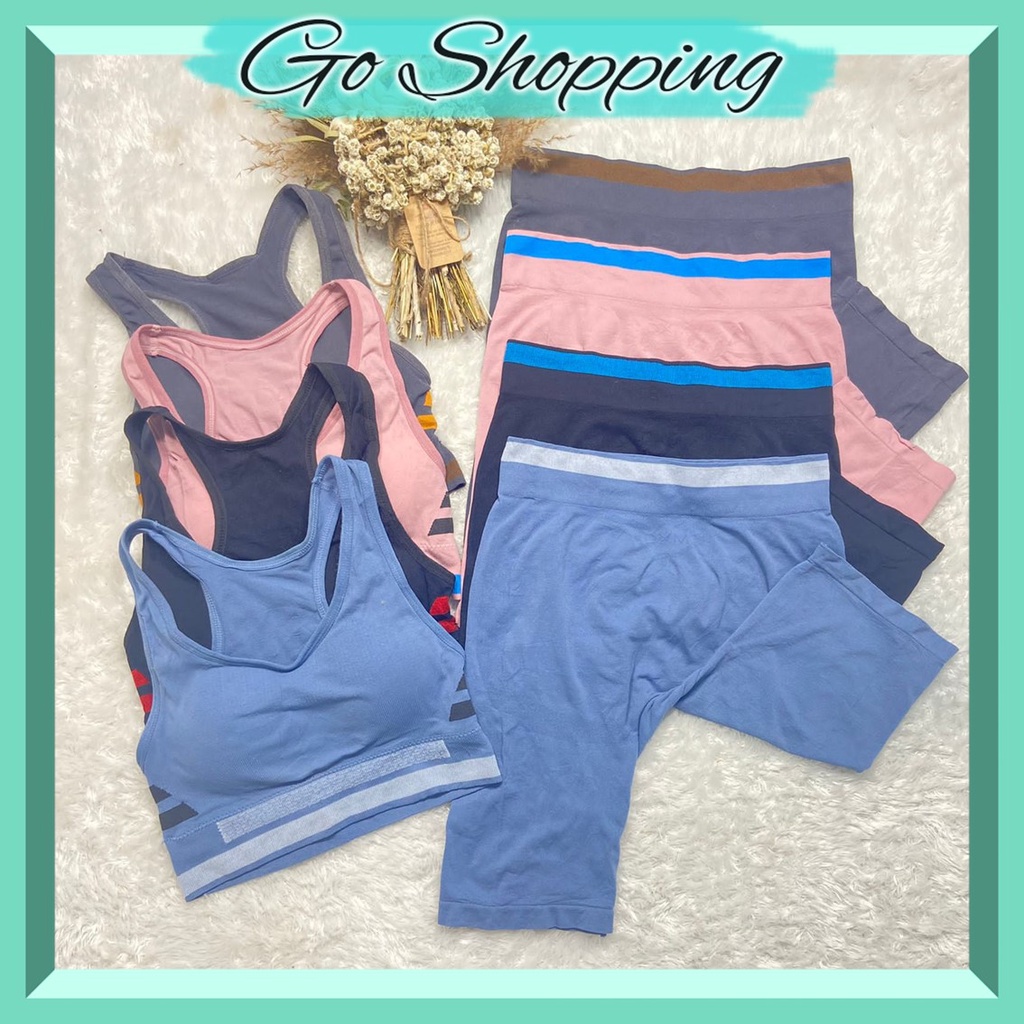 GO! BS933 Set Celana Bra setelan wanita Gym Fitness Running Clothes Olahraga Wanita