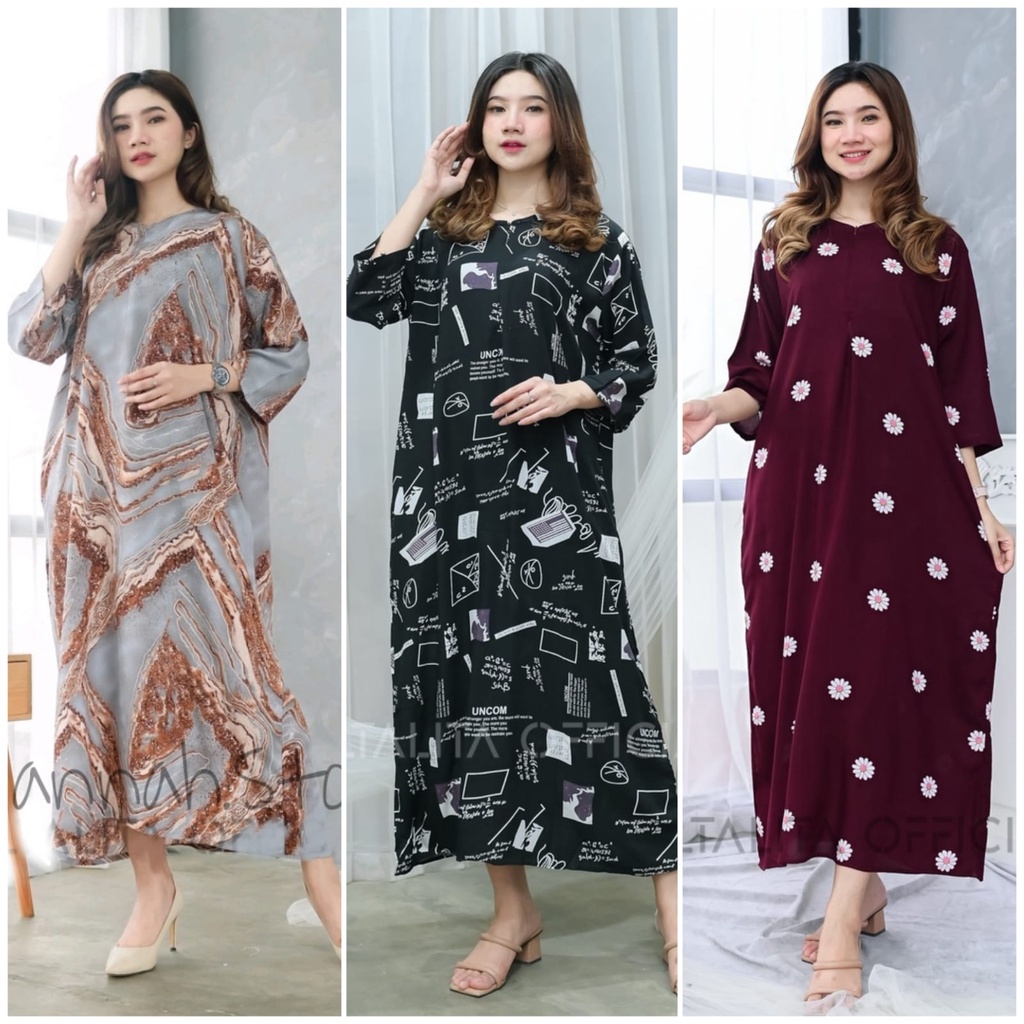 DRESS LENGAN 3/4 DASTER RAYON BUSUI JUMBO