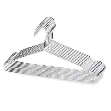 Hanger Kawat Isi 10 Pcs / Hanger Stainless Isi 10 Pcs / Gantungan Baju Stainless Anti Karat / Hanger Gantungan Jemuran Pakaian 10 Pcs / Pack
