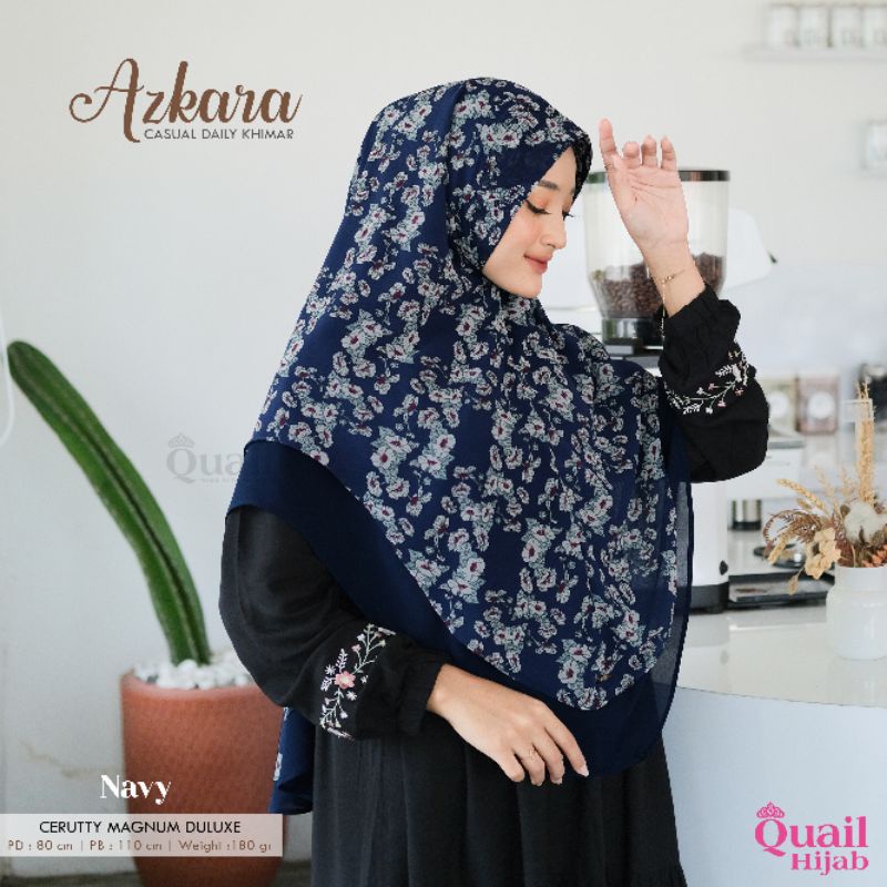 Hijab Instan Bergo Motif Ceruty AZKARA Original Jilbab Quail