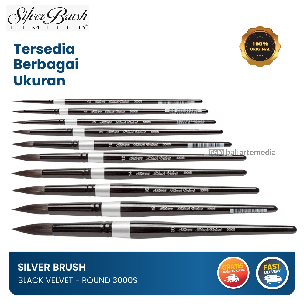 Silver Brush Black Velvet - Round 3000s