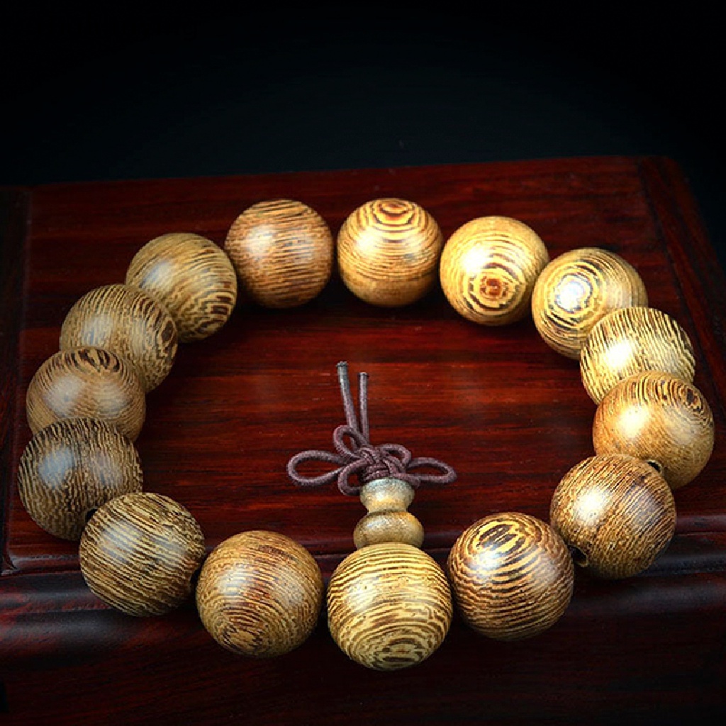 Hbid 15mm Kayu Tibet Budha Buddha Tasbih Gelang Mala Bangle Wristband Glory