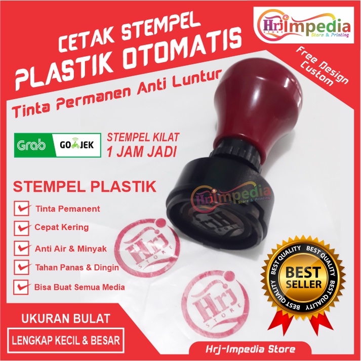 

Cetak Stempel Plastik Desain Custom Ukuran Bulat | Cetak Stempel Otomatis/Flash Tinta Permanent