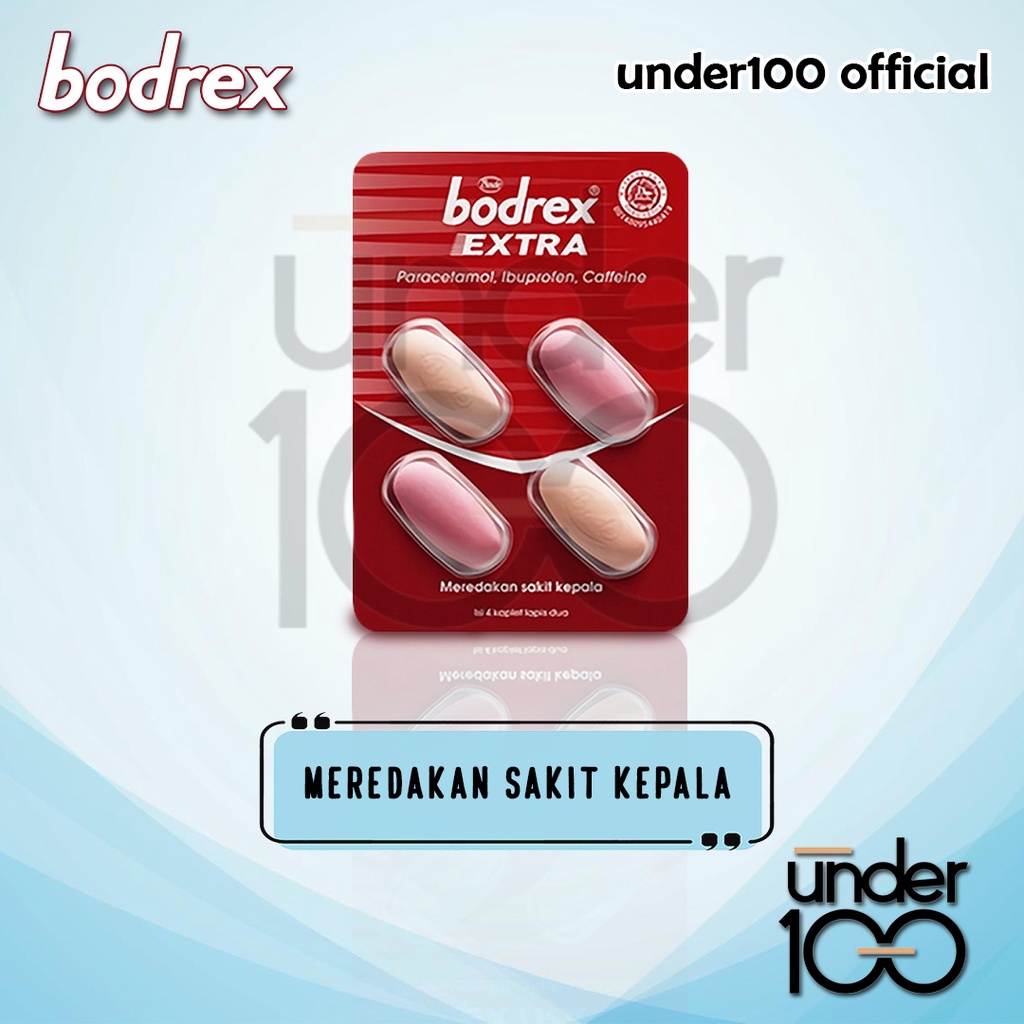 ❤ Under100 ❤ Bodrex 1 Strip isi 4 Tablet | Flu Batuk | Extra | Migra | Demam