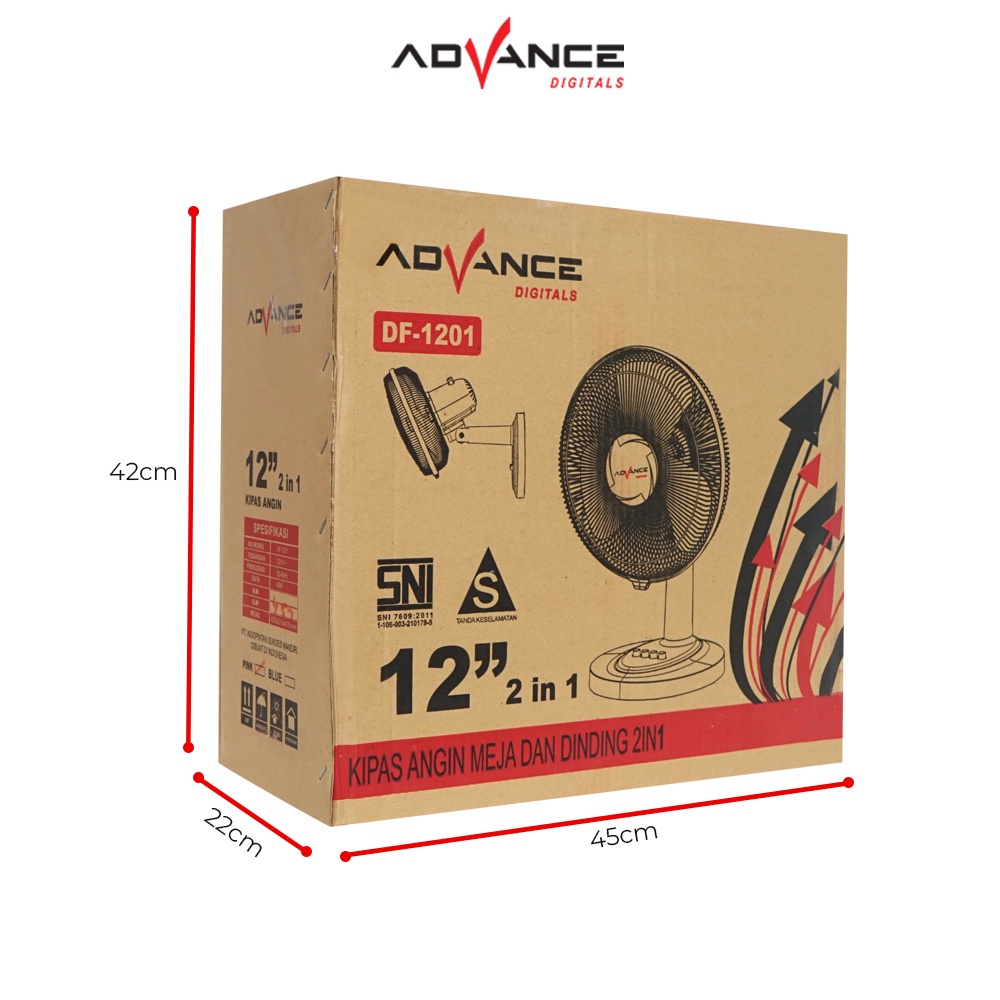 Advance DF-1201 Kipas Angin Meja dan Dinding | Garansi Resmi Advance 1 Tahun