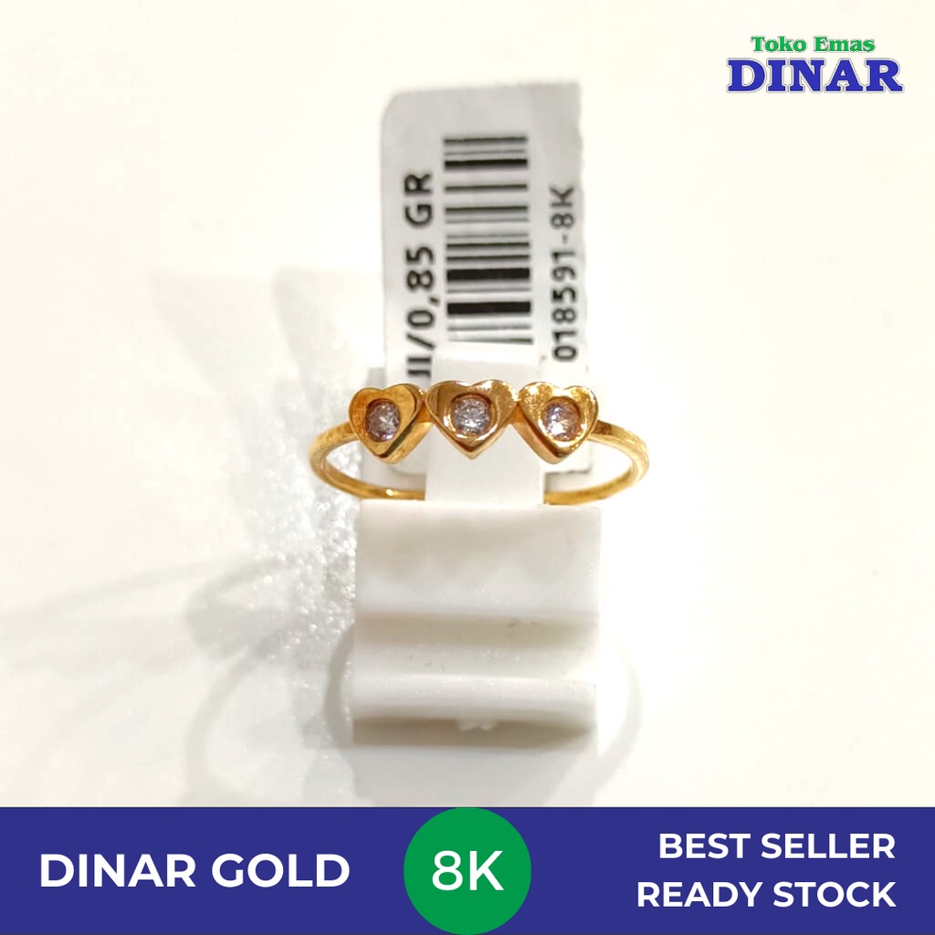 Cincin Emas Love Batu - Emas Muda - Kadar 8k / 375