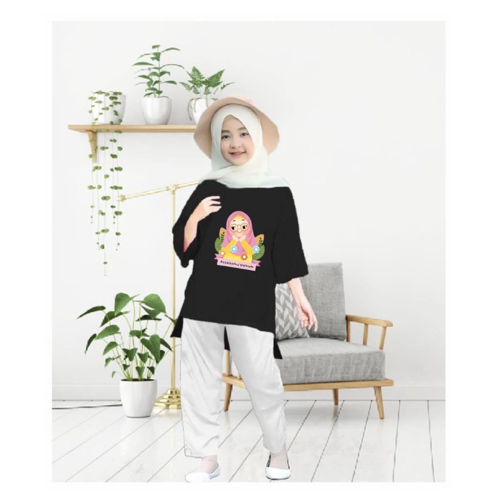 Hzl_outfit Tunik Assalaamu Alaikum Anak Perempuan (COD)