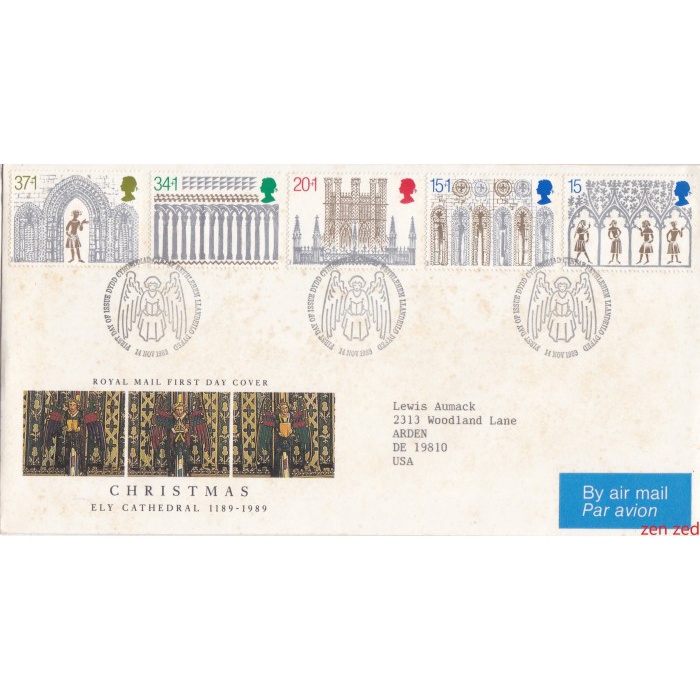 

A793 Prangko Inggris FDC 1989 Christmas Stamps 1 Pcs