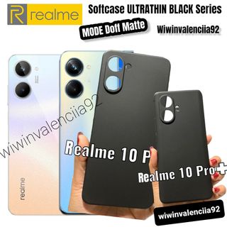 Case ULTRAFIT PC Black REALME 10 Pro Realme 10 Pro+ Realme 10 Realme 10 [5G] SoftCase Ultra SLIM Tipis Soft/Black=Hitam Matte Doff Anti Glare/Slip/A-Keringat Minyak/Silicone-Silikon Protecth Camera/Pelindung Kamera Tipis full cover TPU HD Plus 4G 5G 10Pro