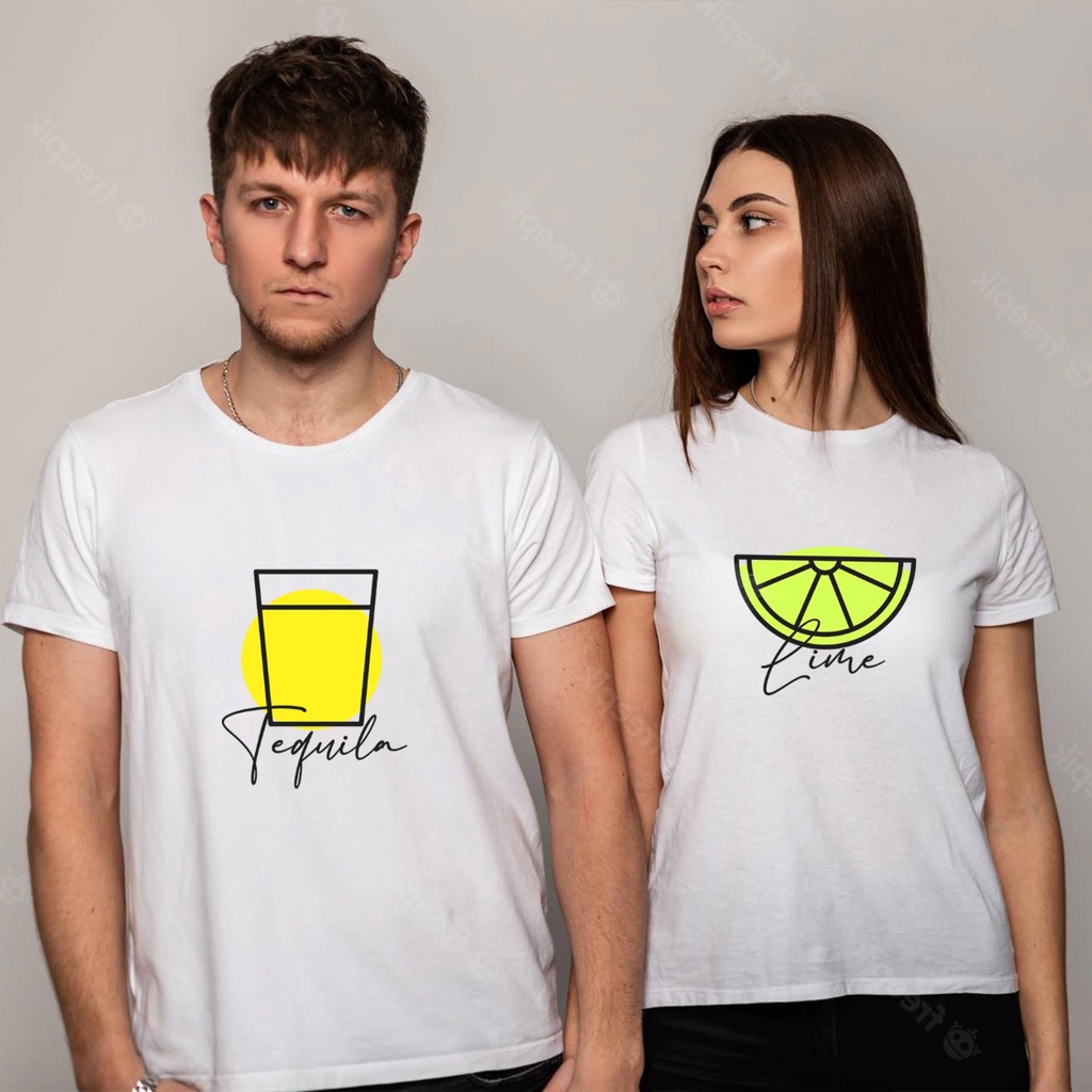 Kaos couple valentine desain lime