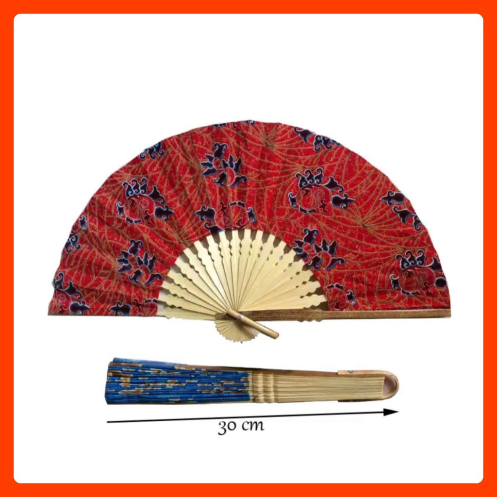 15 pcs Souvenir Pernikahan Kipas Batik Jumbo 30cm Souvenir Kipas Batik Jumbo