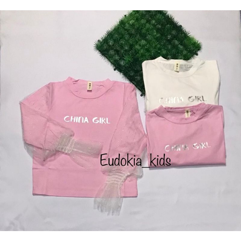 #K106# Kaos Anak Cewek/Perempuan Lengan Panjang 4-9 Tahun