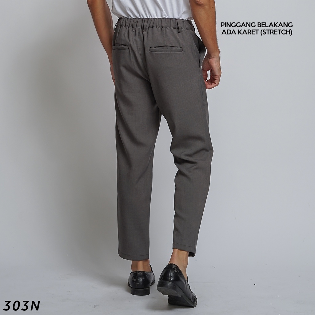 HSRM Celana Dapper Ankle Pants Dark Grey 303 N | Celana Formal Ankle Pants Pria