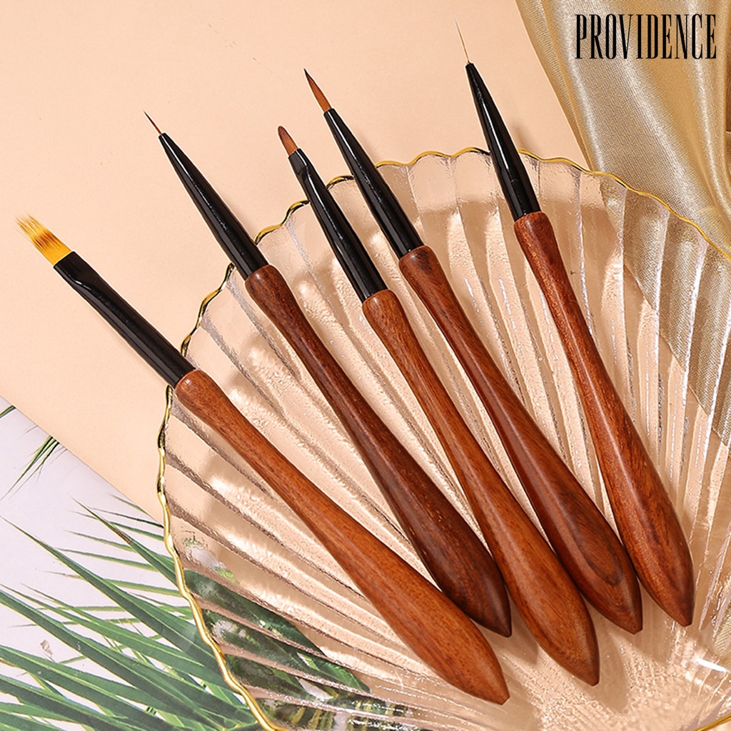 Providence Pena Lukisan Kuku Bulu Lembut Tidak Geser Halus Brush Stroke DIY Labu Gagang Cendana Pen Holder Paku Garis Penarik Pen Nail Salon Supply