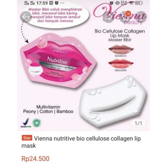 VIENNA BRIGHTENING BIO CELLULOSE COLLAGEN EYE MASK // LIP MASK
