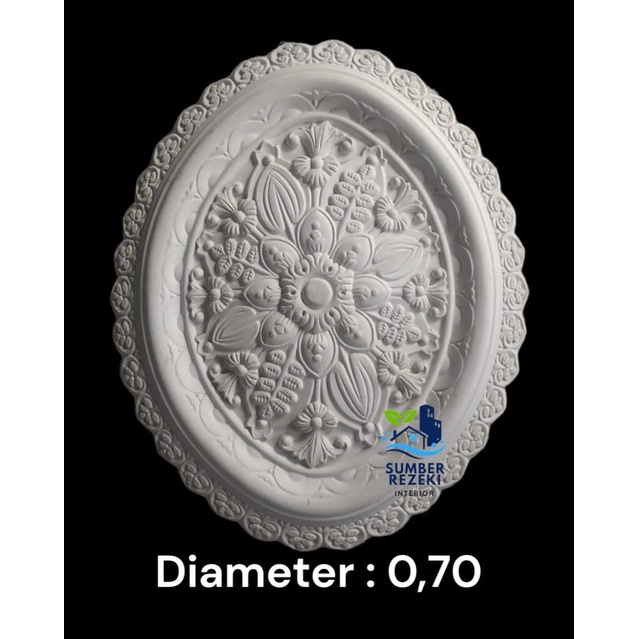 Lis/List Profil Gypsum Plafon, Bunga Lampu Motif Oval Kembang