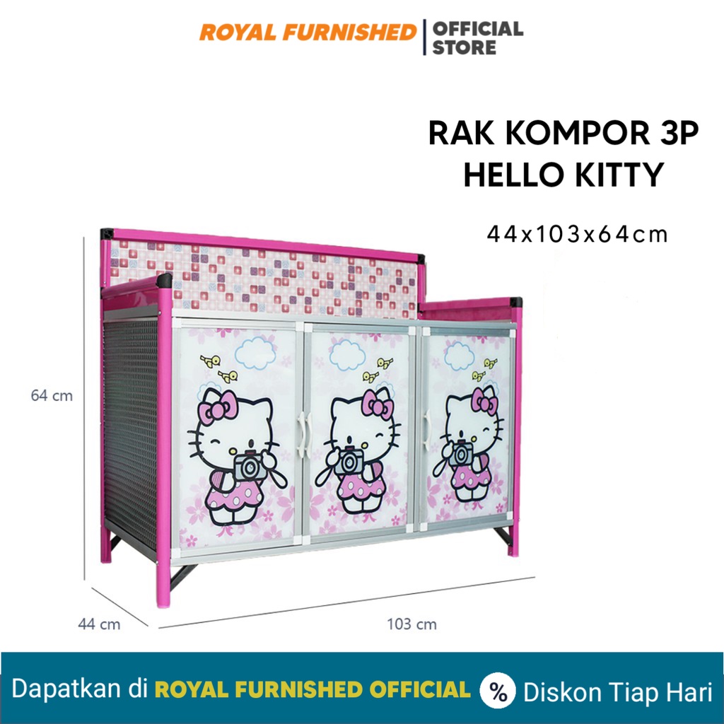 MEJA RAK KOMPOR + RAK PIRING 3 PINTU KERAMIK ALMUNIUM