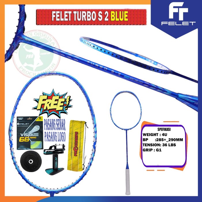 Raket Felet Turbo S2 / Turbo S-2 Raket Felet Raket Badminton Original