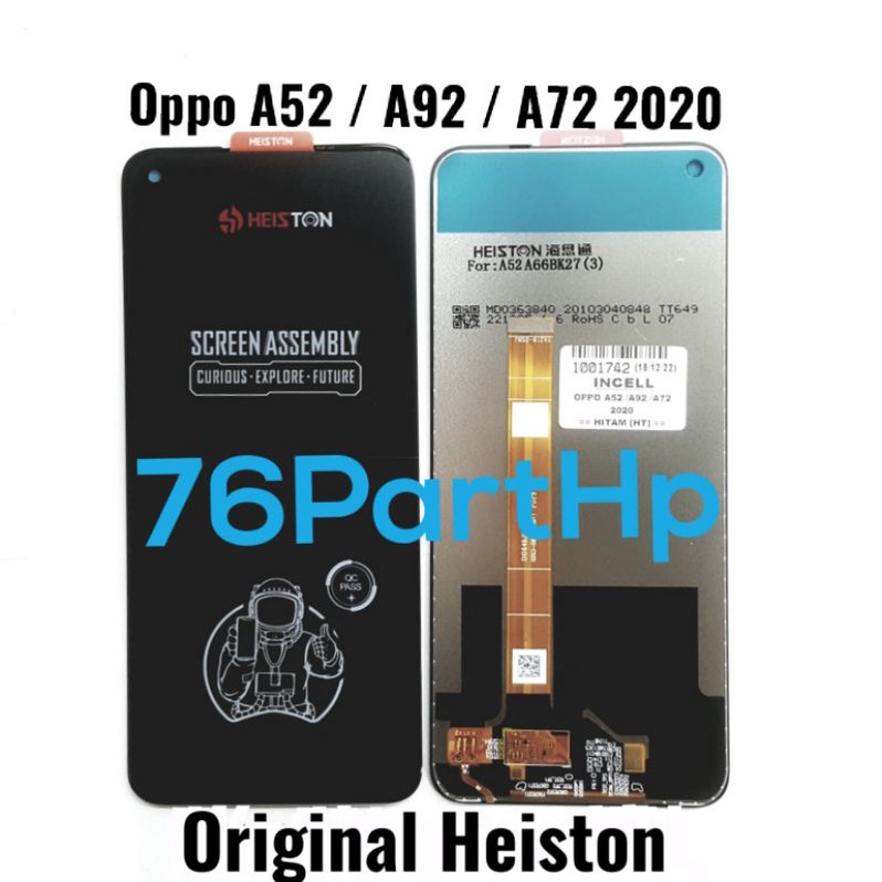 Lcd Touchscreen Fullset Kwalitas Original Heiston Oppo A52 - A92 - A72 2020 - Hitam