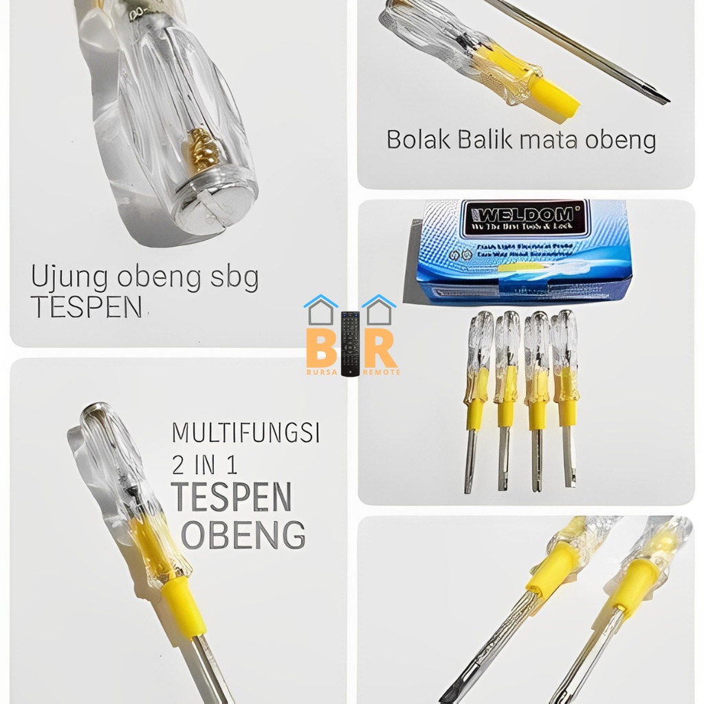 Obeng Tespen 2In1 Untuk Test Listrik Plus Minus 1 Dus Multifungsi Serbaguna