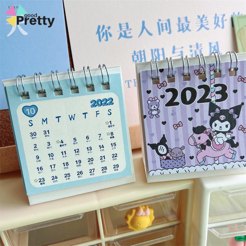 Kalender Meja Mini 2023  Lucu Vertikal  Anjing Kuromi Cinnamoroll  Kalender Kecil - PD