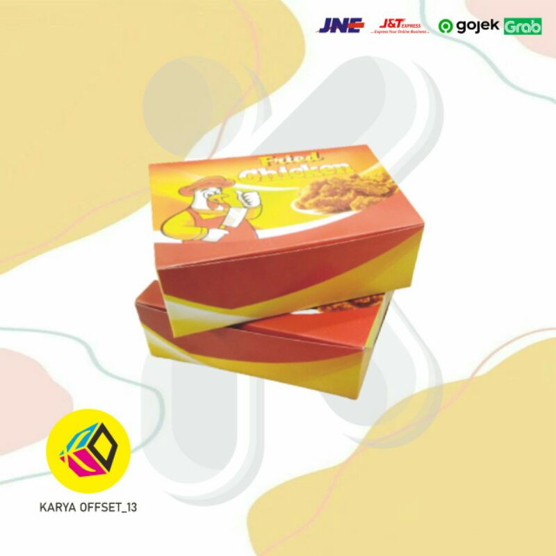 

Box Fried Chicken motif isi 50 /Dus Fried Chicken / Kardus Fried Chicken / Box Ayam Goreng / Kemasan Fried Chicken