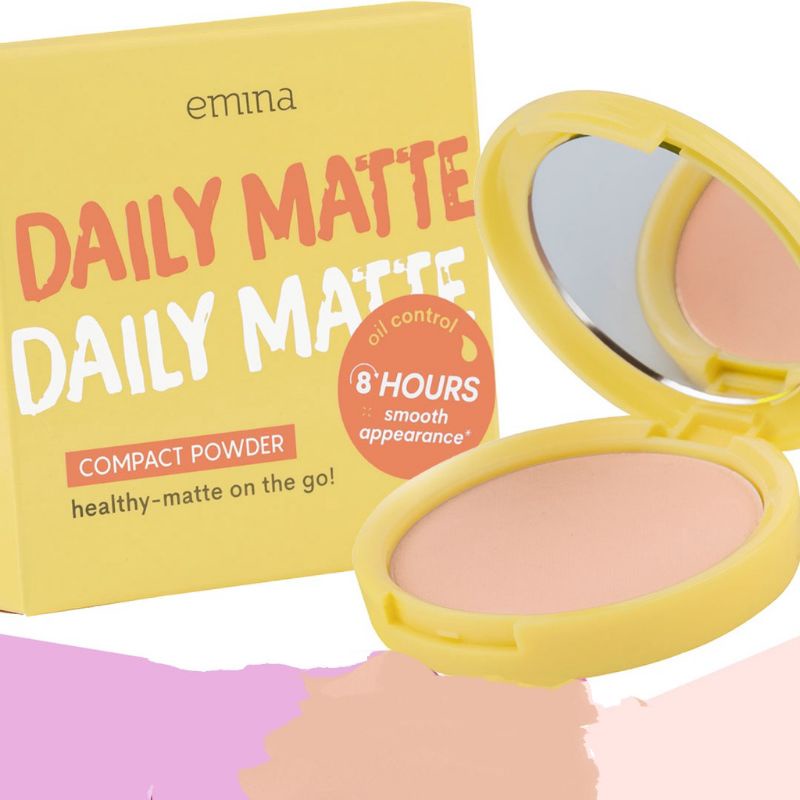 Qeila - Emina Daily Matte Compact Powder 11 g - Bedak Padat Matte Finish &amp; Oil Control Tahan Sampai 8 Jam