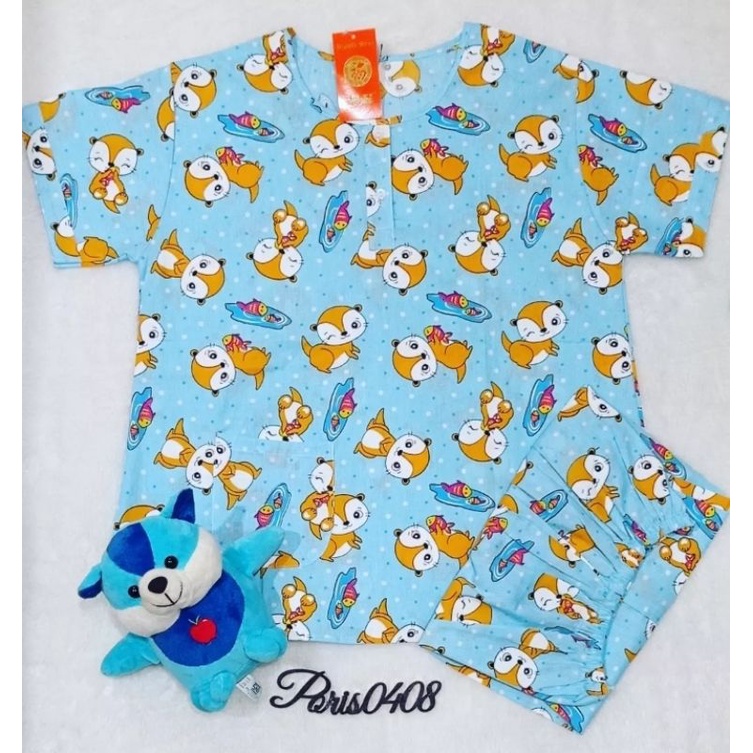 Baju Tidur HOKI Katun wanita Celana 3/4 (Happy Squirrel)