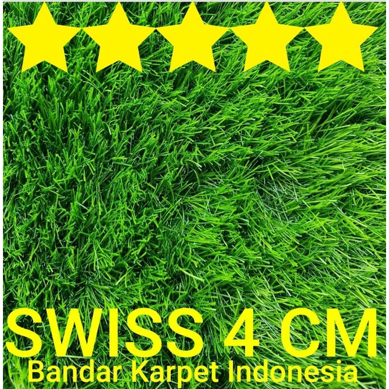 RUMPUT SINTETIS SWISS PREMIUM 4 CM (harga pabrik) PADAT RIMBUN TEBAL serta TIDAK RONTOK