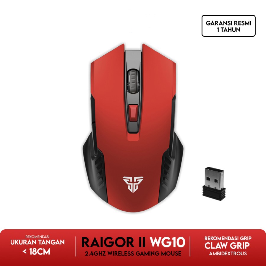 Mouse Fantech RAIGOR II WG10 Mouse Wireless Gaming - Ruby Red