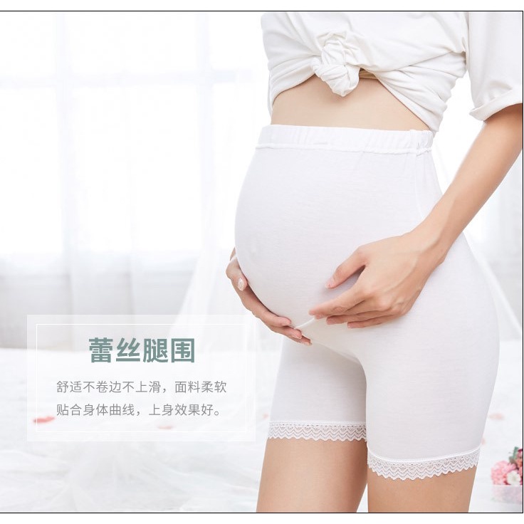 Celana Keselamatan Wanita Hamil Musim Panas Periode Kehamilan Kurus Anti -cahaya Keluar Dari Mode, Celana Pendek Dasar Fashion Pinggang Tinggi 847