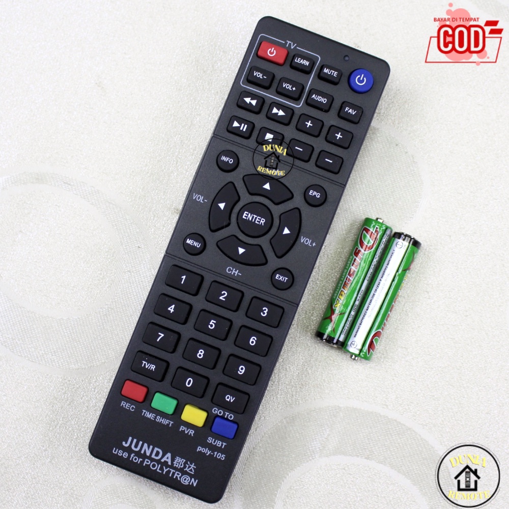 Remot Remote STB POLYTRON POLY-105 DVB T2 set top Box POLYTRON PDV 600 PDV 610