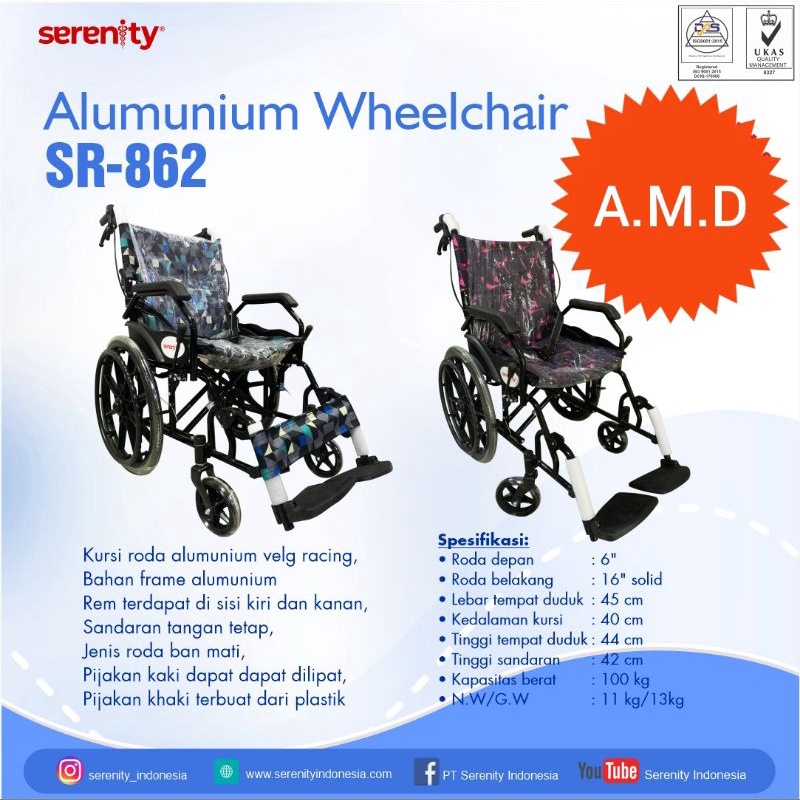 Kursi Roda Semi Travel Serenity - SR-862 WHEELCHAIR