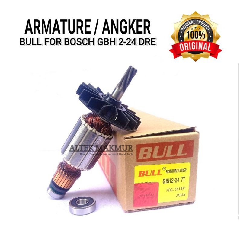 Bull Armature For Mesin Bor Rotary Hammer Drill BOSCH GBH 2-24 / Angker Dinamo Bor 3 Mode BOSCH GBH2