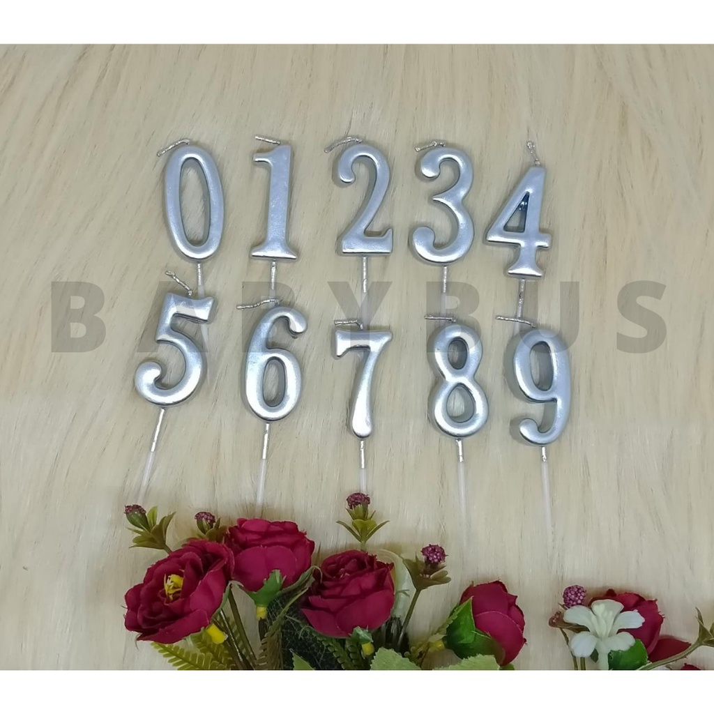 BBS Lilin Ulang Tahun Angka / Lilin Angka 0-9 / Birthday Numeric Candle / Lilin Angka Warna Import Murah