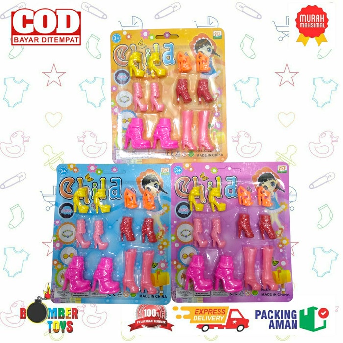 MAINAN ANAK SET SEPATU BARBI BERBIEE Barbi Boneka Pesta SNI AKSESORIS