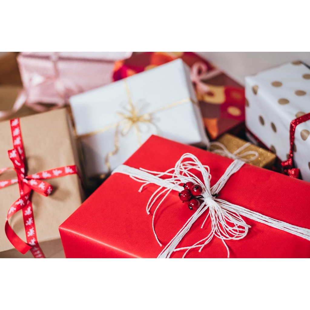 Tambahan bungkus kertas kado dan kartu ucapan ulang tahun dan christmast