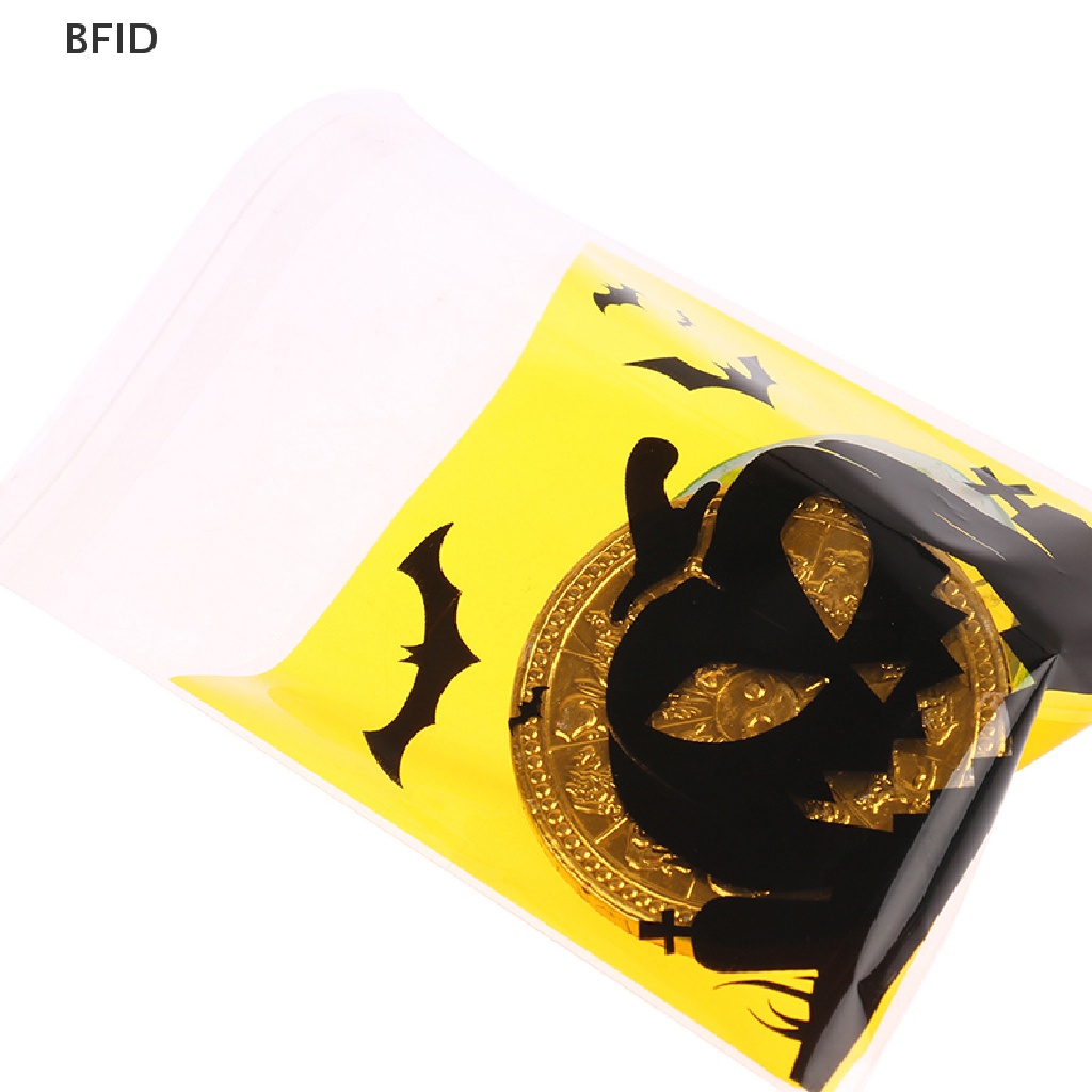 [BFID] 100pcs Halloween Candy Bag Gift Cookie Bags Biskuit Snack Kemasan Plastik [ID]