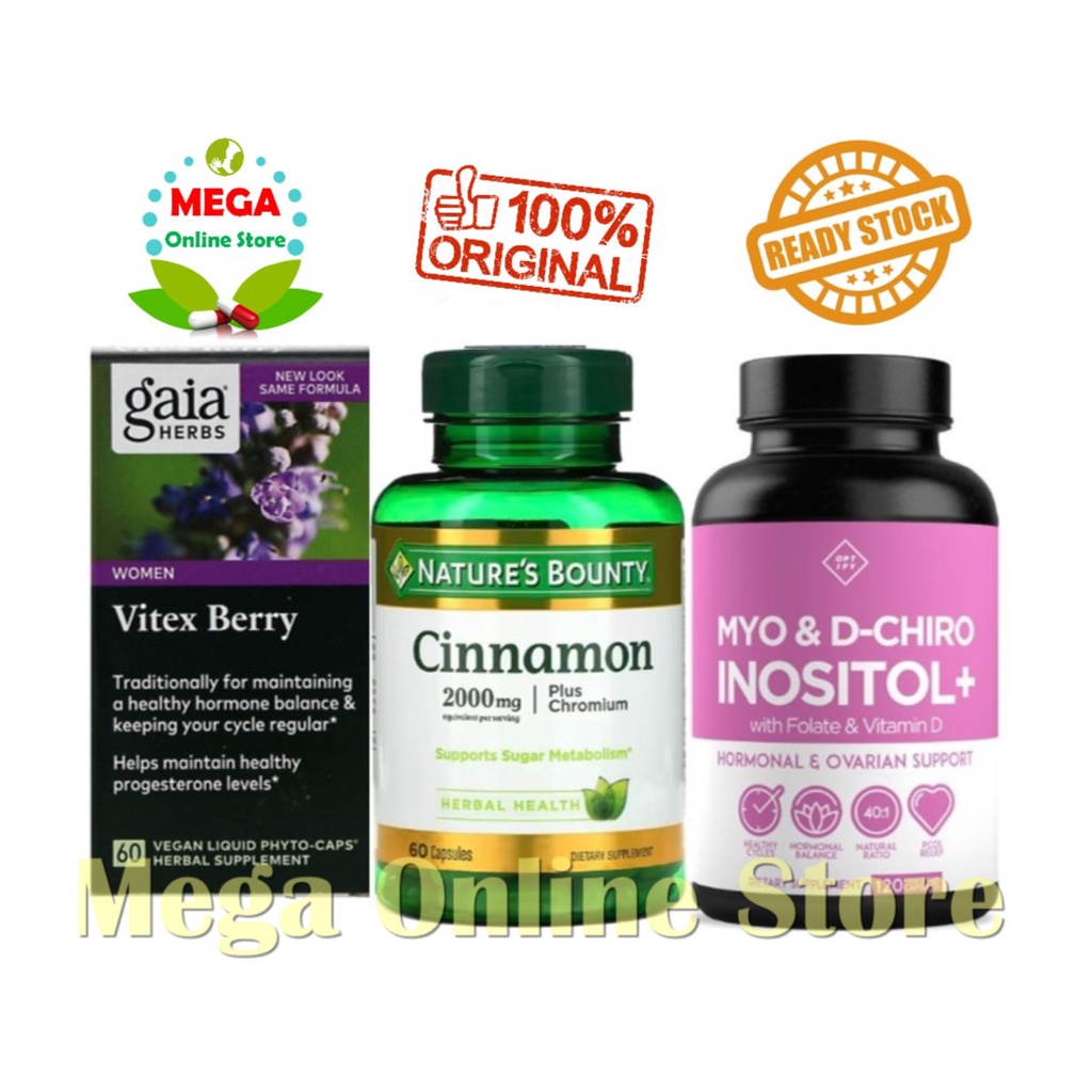 Jual Paket PCOS Gaia Vitex 60 + Cinnamon + Premium Myo & D-Chiro ...