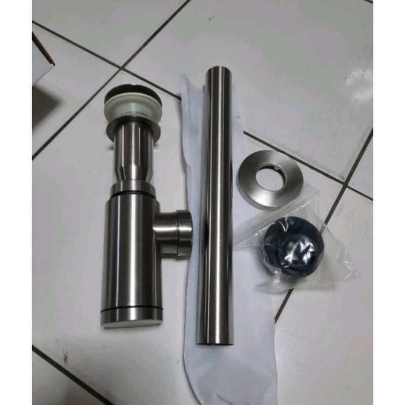 sifon wastafel stainless / sifon botol wastafel stainless / sifon pembuangan wastafel