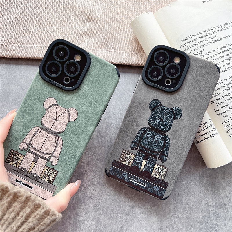 IPHONE Casing Pelindung Kamera Mewah Casing Tahan Guncangan Iphone14 Pro Max Plus case Iphone13 11 12 Pro Max14Plus Kulit Bergaya Beruang Kartun Penghilang Panas soft shell Melindungi Penutup Belakang