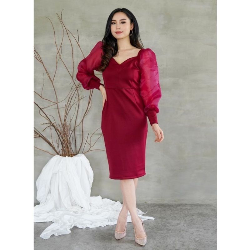 DRESS ORGANZA WANITA CASUAL/DRESS PARTY