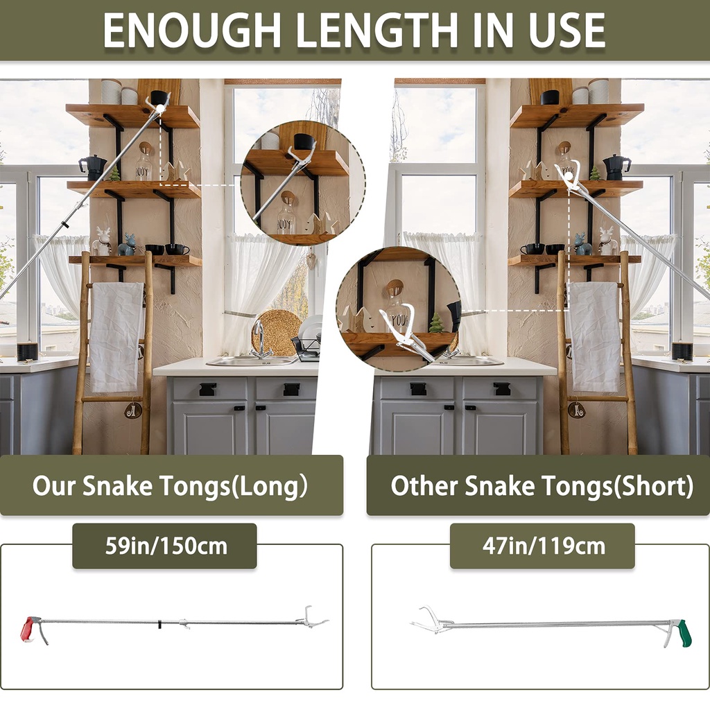 Tongkat Penjepit Ular Stainless/Alat Penjepit Sampah/Snake Tongs Foldable 120cm/150cm