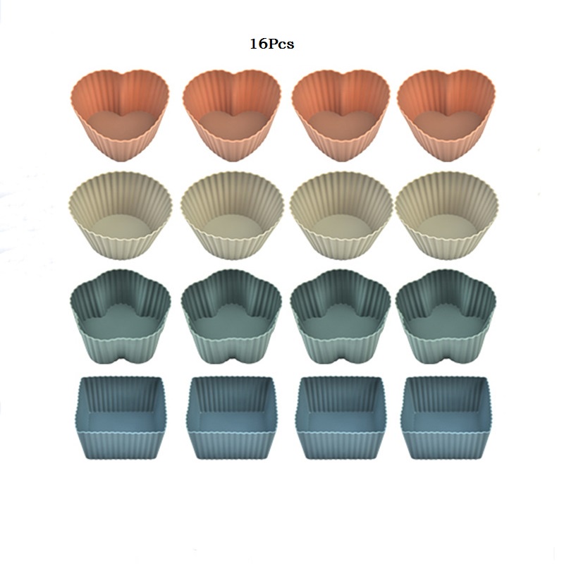 Mi.more Muffin Cup Silicone 16Pcs/24Pcs Cupcake Reusable Cups Cetakan Cake Mold Kitchen DIY Bakeware Maker Tools