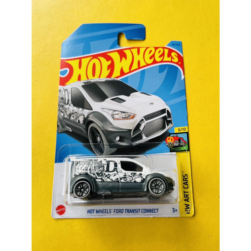 HOTWHEELS HOT WHEELS FORD TRANSIT CONNECT PUTIH HW ART CARS LOT C 2023 DIECAST MINIATUR MOBIL MAINAN