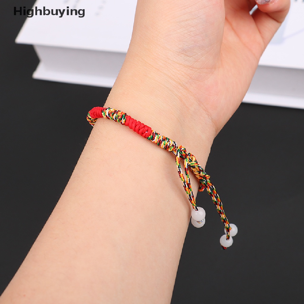 Hbid Gelang Tenun Merah Beruntung Bermutu Tinggi Buatan Tangan Budha Simpul Tali Gelang Tibet Infinity Pesona Perhiasan Hadiah Glory