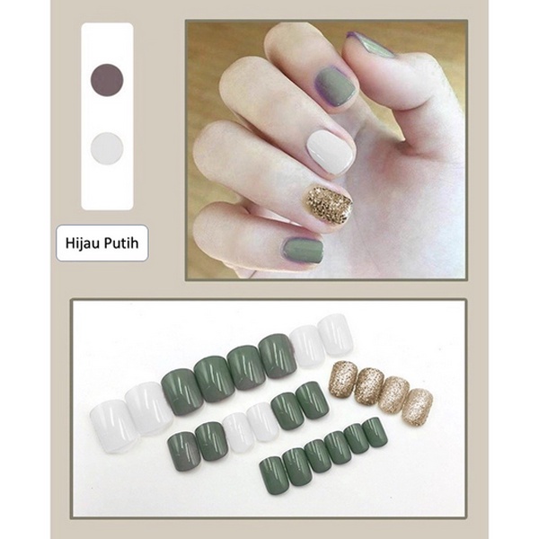 Kuku Palsu Motif Kartun 24 Pcs Fake Nail Karakter Manicure Nail Stickers Wedding Pengantin Murah Import_Cerianti