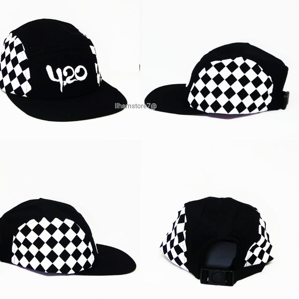 [COD]TOPI  DISTRO PRIA/TOPI SNAPBACK 420 HIP-HOP MOTIF KOTAK NEW MODEL/TOPI 5 PANEL {KLN.13Ja23ᶻ}